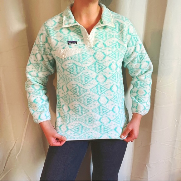 ❌SOLD❌ VTG Patagonia Synchilla Print Sweater Snap T - Picture 4 of 12